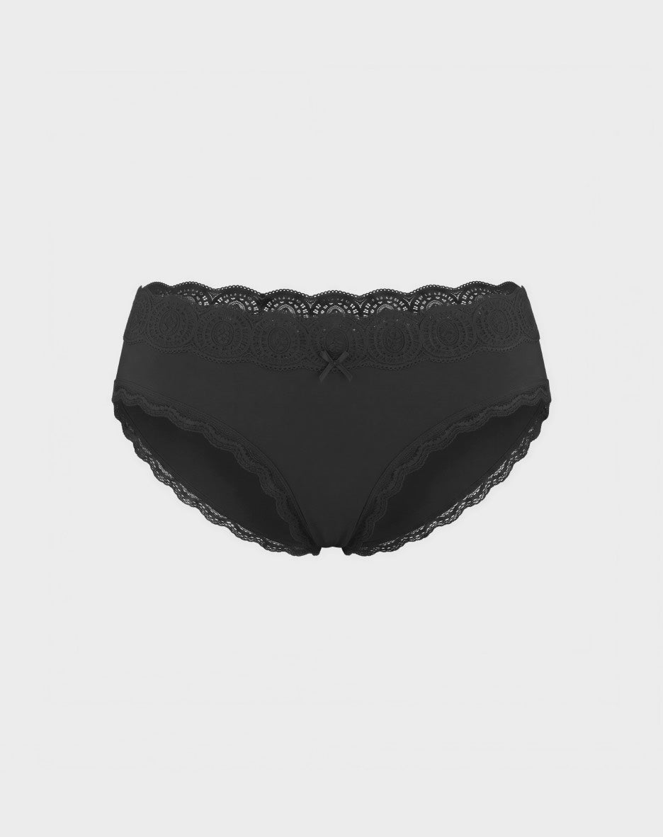 5 Pack Cotton with Lace Trim Bikinis