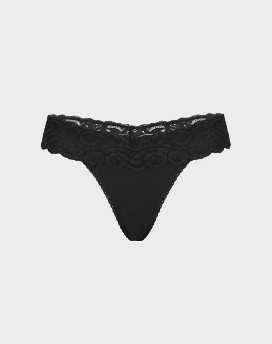 5 Pack Microfiber with Lace Thongs