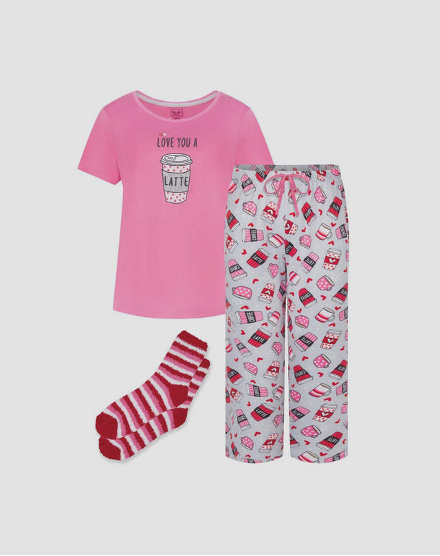 Butter Soft Capri Pajama with Matching Socks