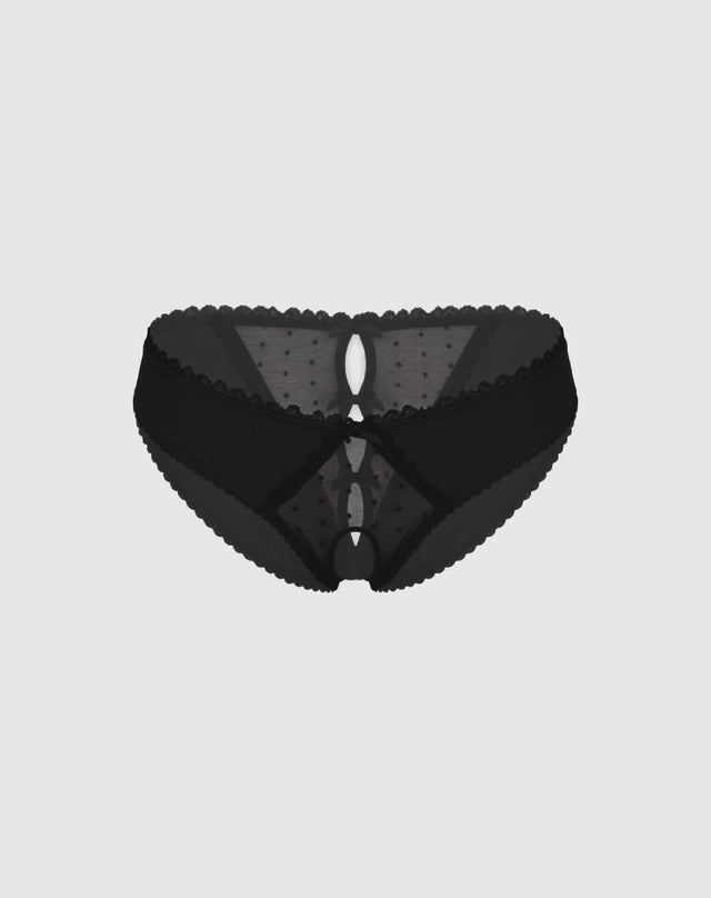 Cheeky Crotchless Frills Bow Back Bikini