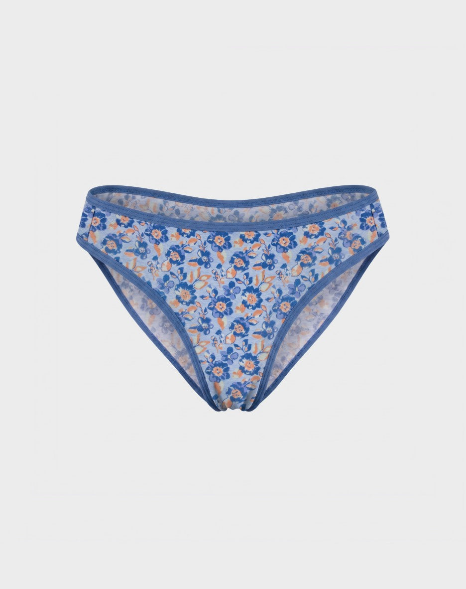 Cotton Spandex Bikini — Azure Blossom