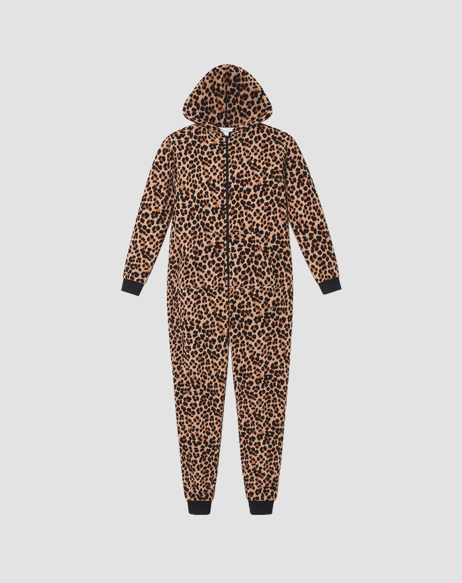 Hooded Plush Pajama Jumpsuit (Zip Up Onesie)