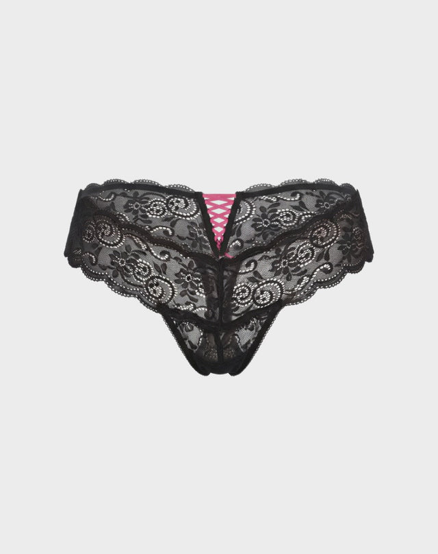 Love Story Lace Crotchless Thong