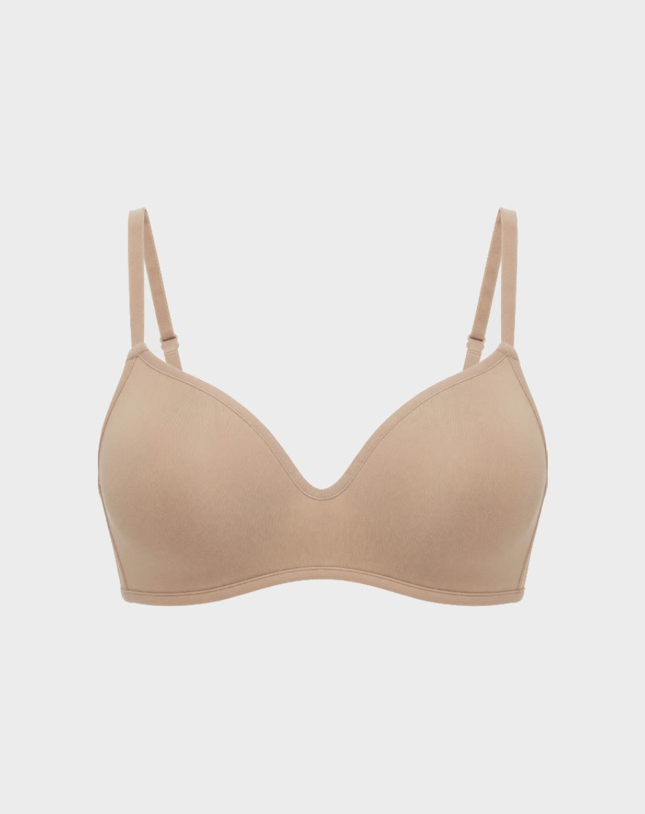 4 Pack Soft Foam Wireless T-Shirt Bra — Nude/White
