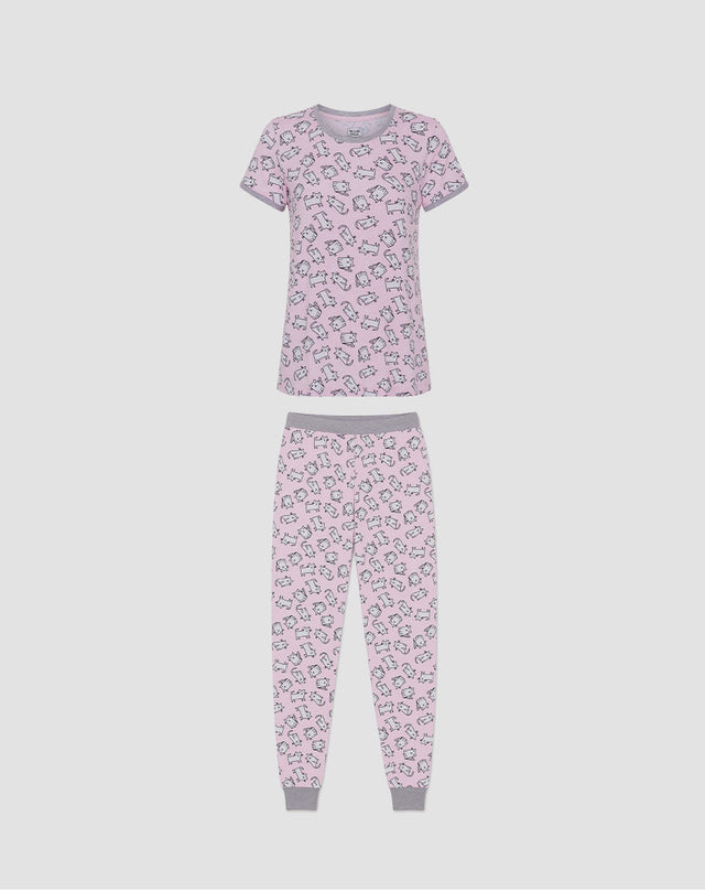 2 Pack Short Sleeve Lightweight Hacci Jogger Set