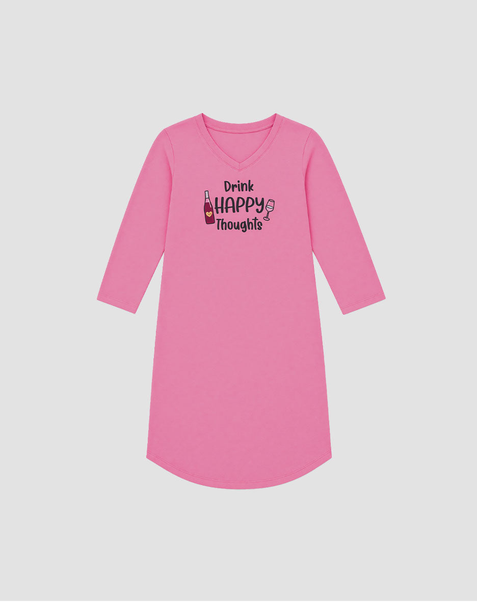 3/4 Sleeve Cotton Nightshirt