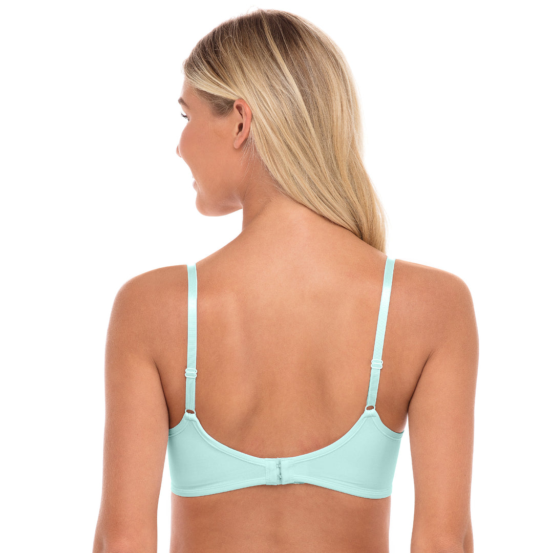 René Rofé Rene Rofe Lingerie Womens 4 Pack Soft Foam Wireless T Shirt Bra Aqua