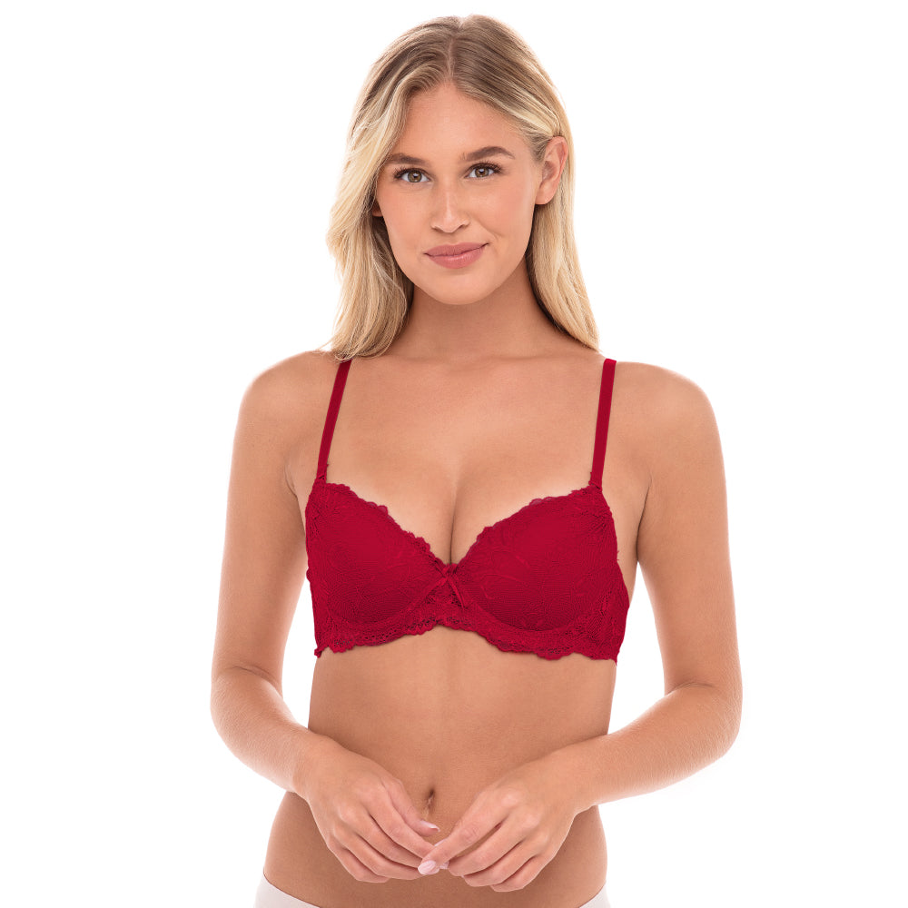 René Rofé Rene Rofe Lingerie 5 Pack Push Up Bra Red