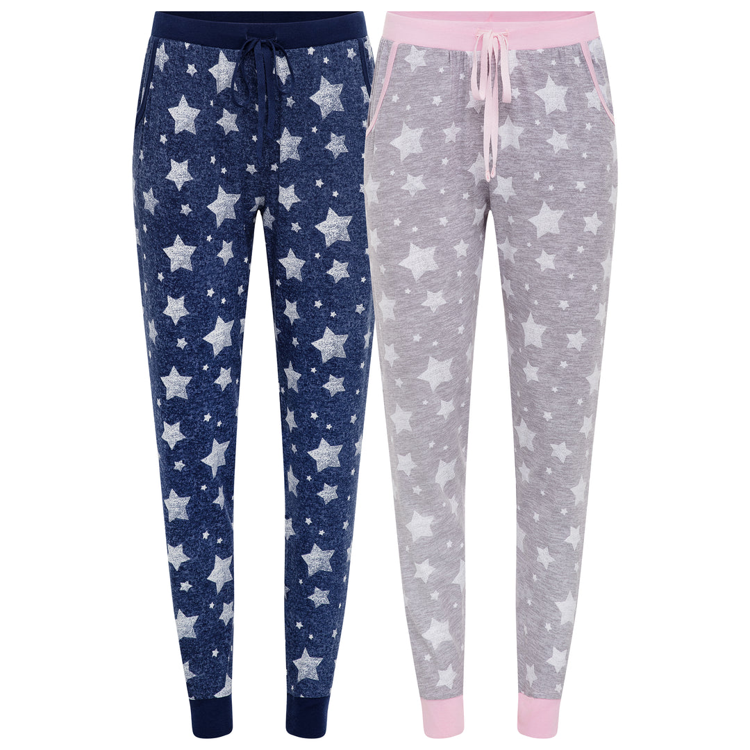 René Rofé Pillow Talk By Rene Rofe Sleepwear 2 Pack Jogger Sleep Pants Stars