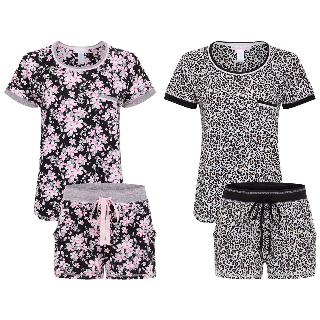 Shop the René Rofé 2 Pack Lightweight Short Set in Animal and Floral pattern