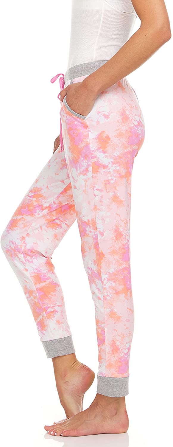 René Rofé Pillow Talk By Rene Rofe Sleepwear 2 Pack Jogger Lounge Pajama Pant Pink Tiedye