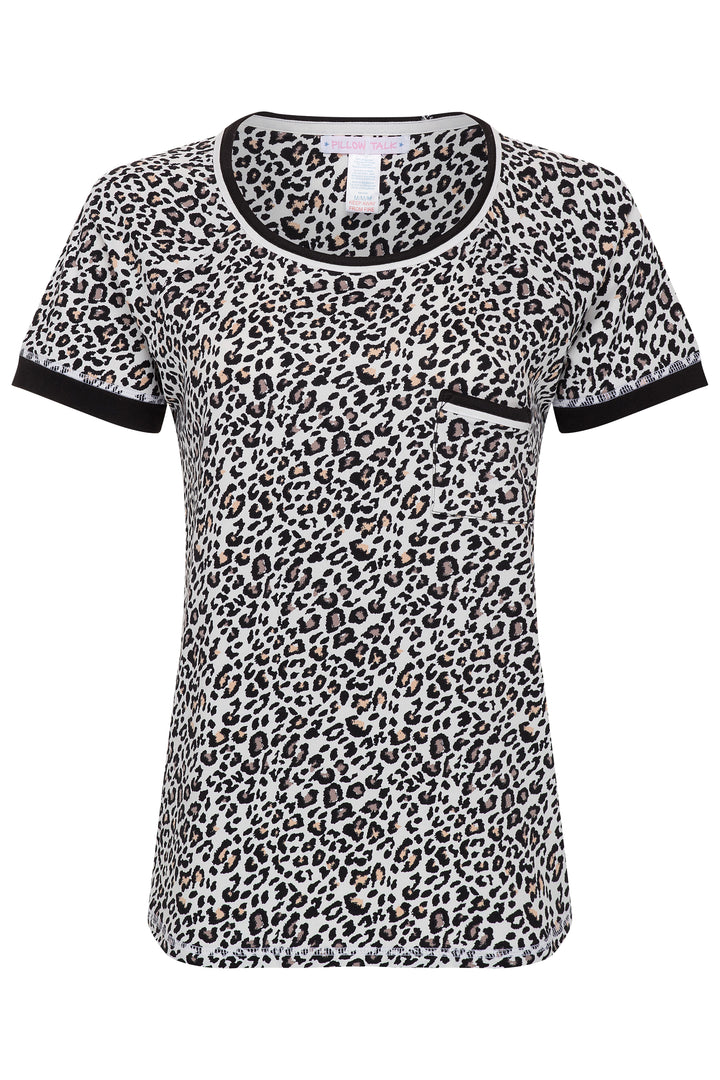 Cheetah patterned t-shirt as part of the René Rofé 2 Pack Lightweight Short Set