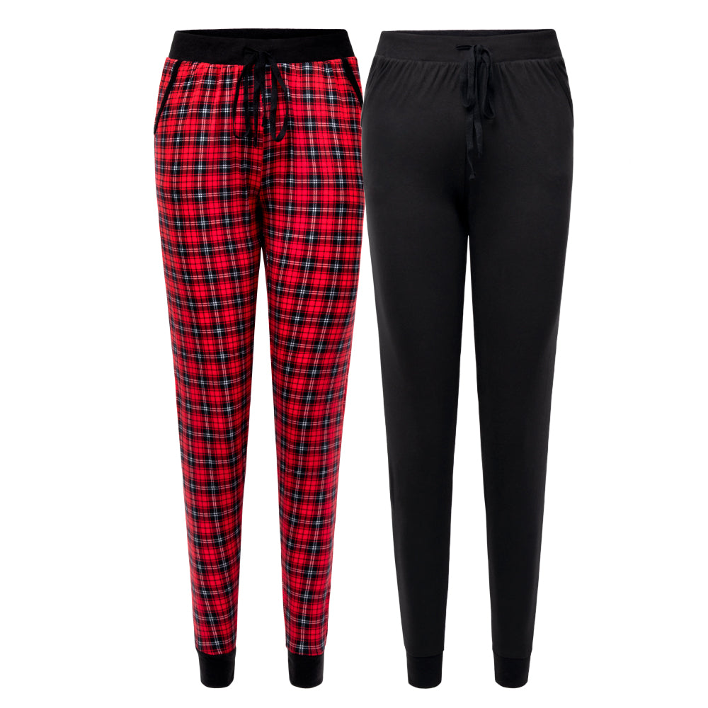 René Rofé 2 Pack Jogger Pants Red Plaid