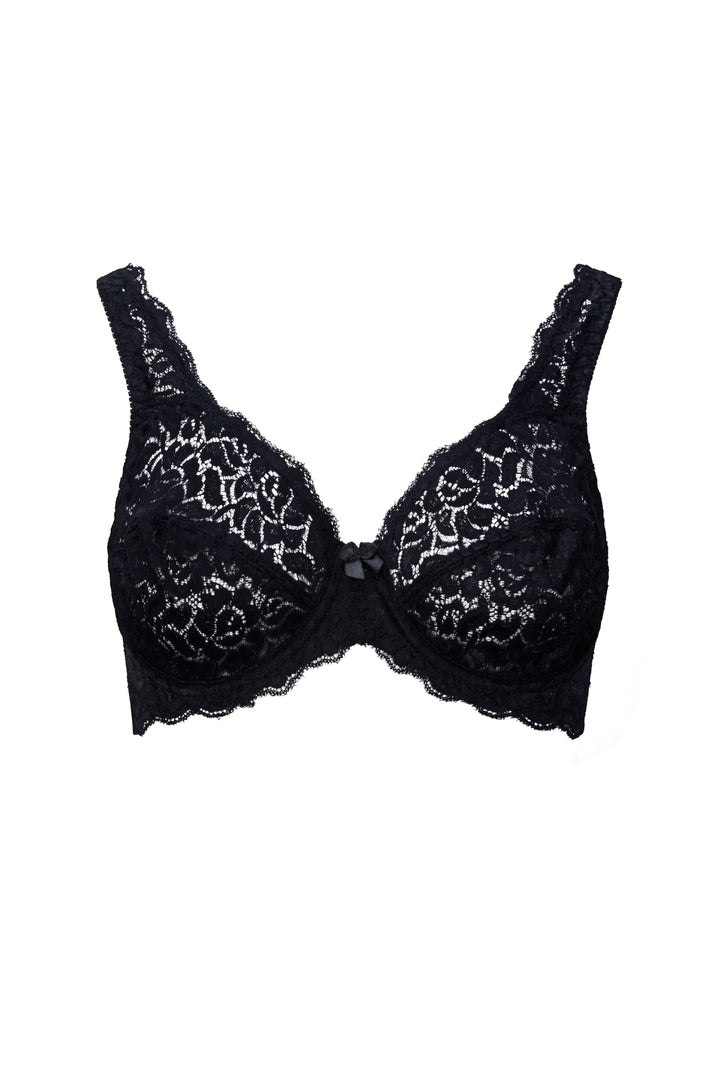 2 Pack Stretch Lace Unpadded Bras in Black by René Rofé