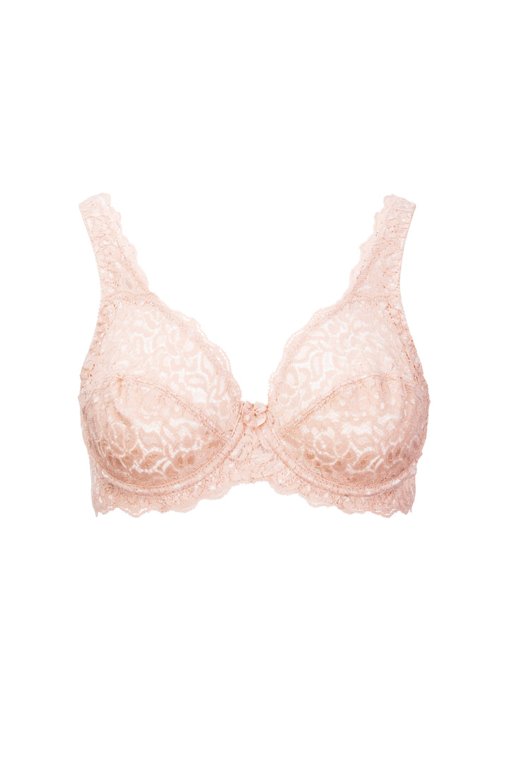 2 Pack Stretch Lace Unpadded Bras in Pink by René Rofé