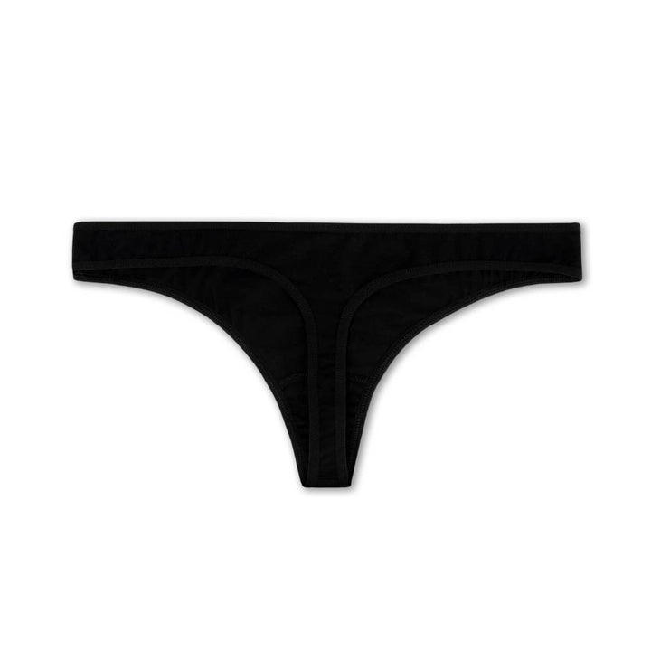 Everyday Basic Cotton Thong in Black by René Rofé