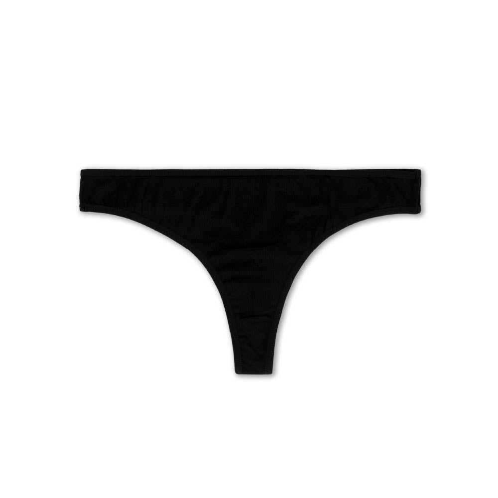 Everyday Basic Cotton Thong in Black by René Rofé