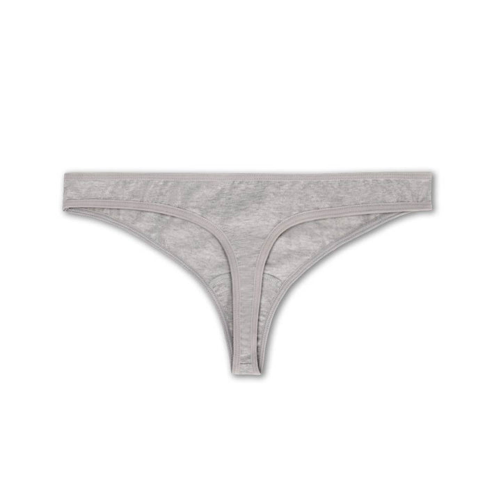 Everyday Basic Cotton Thong in Heather Grey by René Rofé