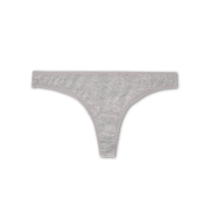 Everyday Basic Cotton Thong in Heather Grey by René Rofé