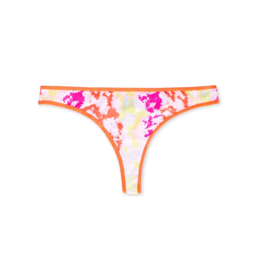 Everyday Basic Cotton Thong in Orange Tie Dye by René Rofé