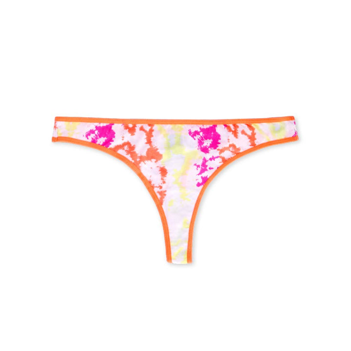 Everyday Basic Cotton Thong in Orange Tie Dye by René Rofé