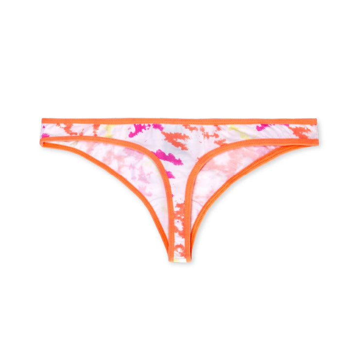 Everyday Basic Cotton Thong in Orange Tie Dye by René Rofé