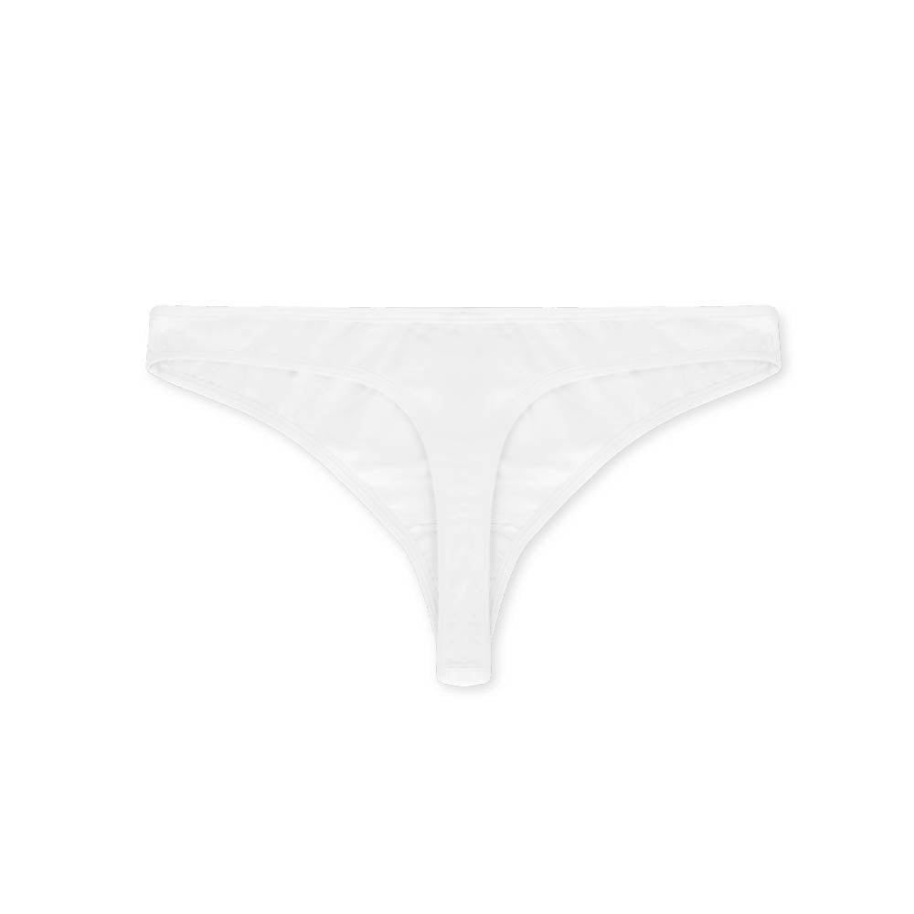 Everyday Basic Cotton Thong in White by René Rofé