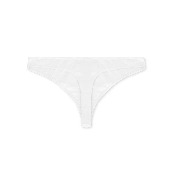 Everyday Basic Cotton Thong in White by René Rofé