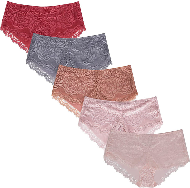 René Rofé 5 Pack Floral Lace Hipster