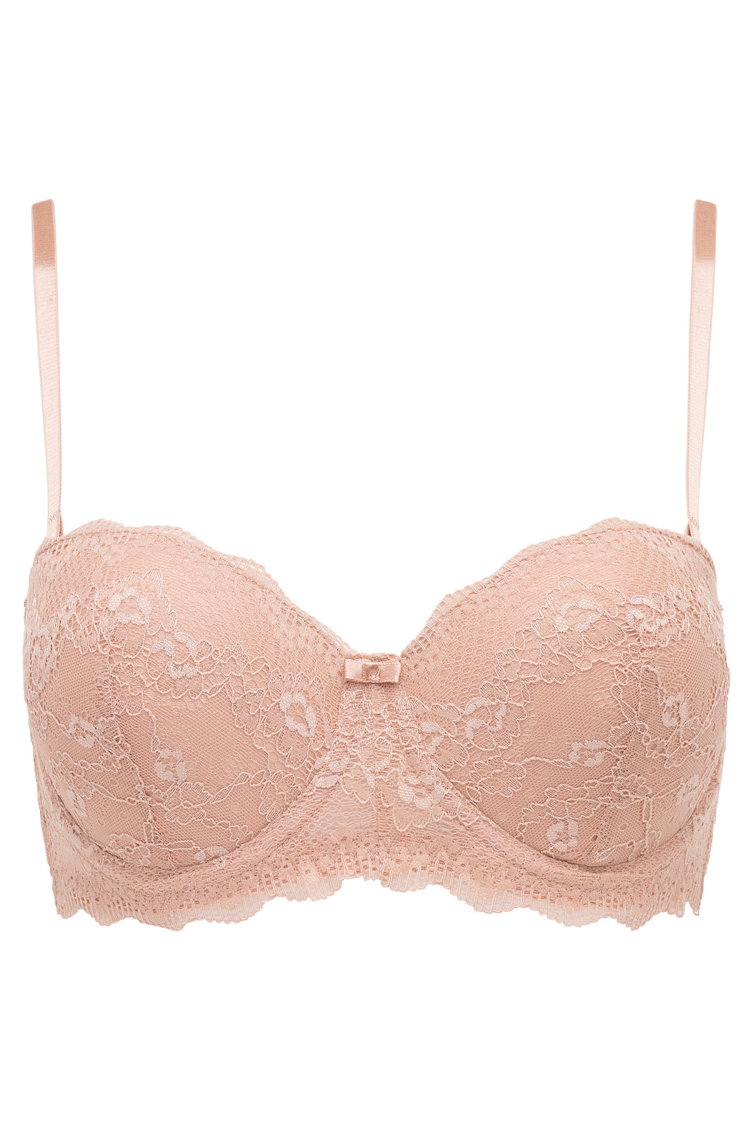 2 Pack Convertible Strapless Lace Light Push Up Bra Black/Beige