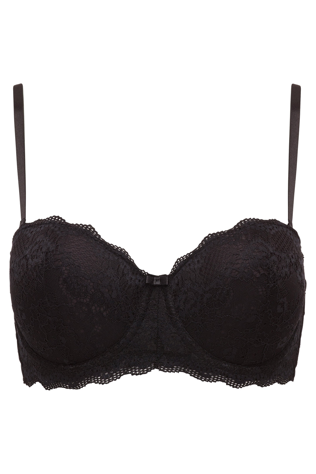 2 Pack Convertible Strapless Lace Light Push Up Bra Black/Beige