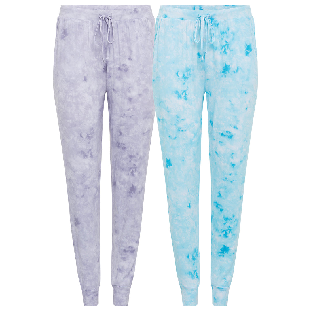 René Rofé Rene Rofe Sleepwear Soft 2 Pack Jogger Pant Blue Tie Dye