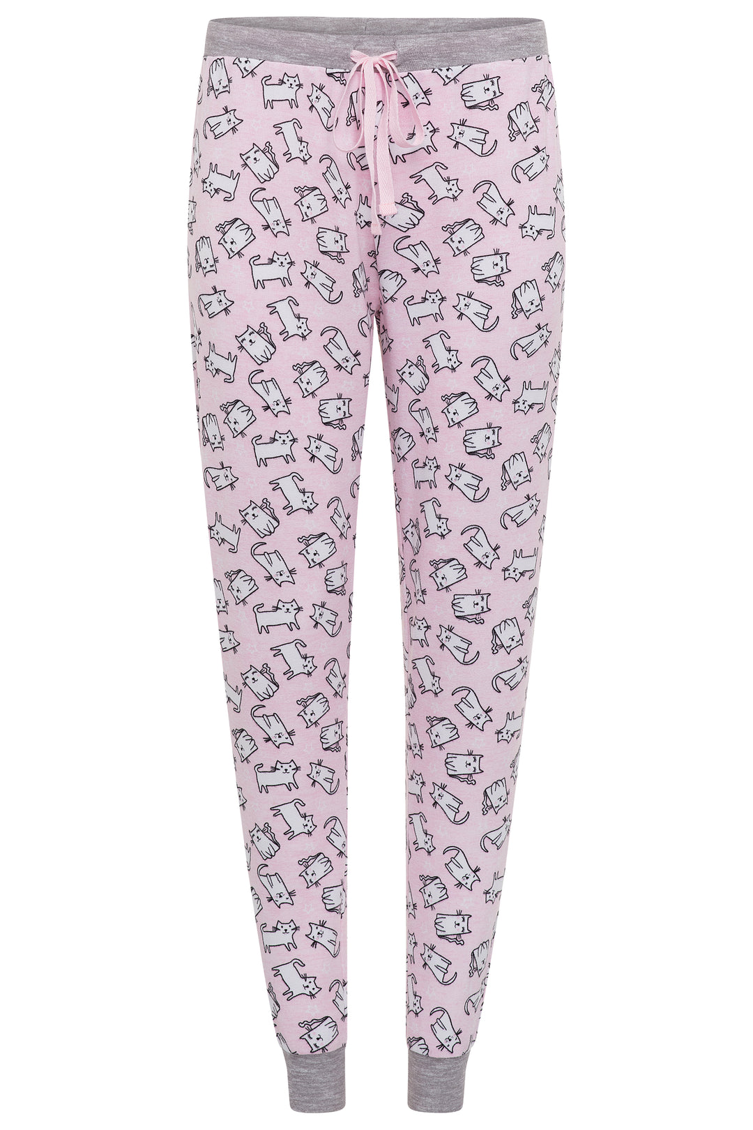 René Rofé Rene Rofe Sleepwear 2 Pack Short Sleeve Lightweight Hacci Jogger Set Paris Cats