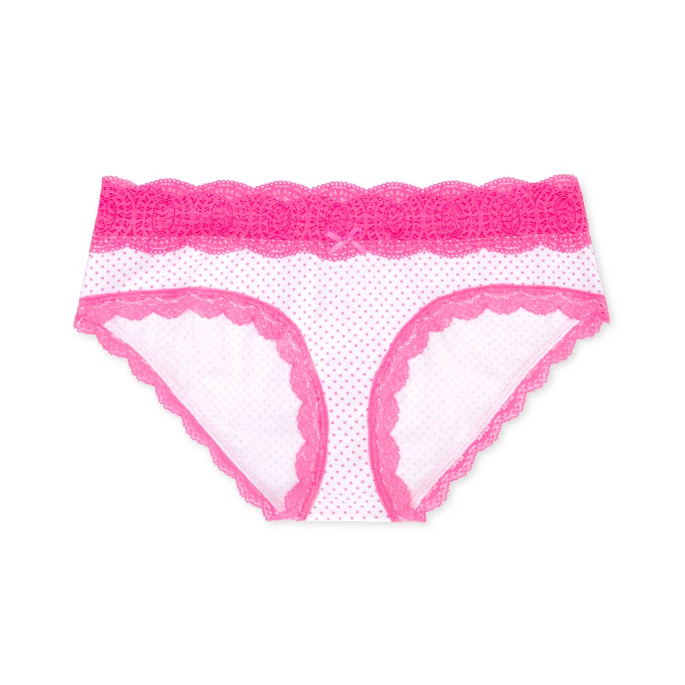 Waist No Time Hipster Panties in Pink Polka Dots by René Rofé