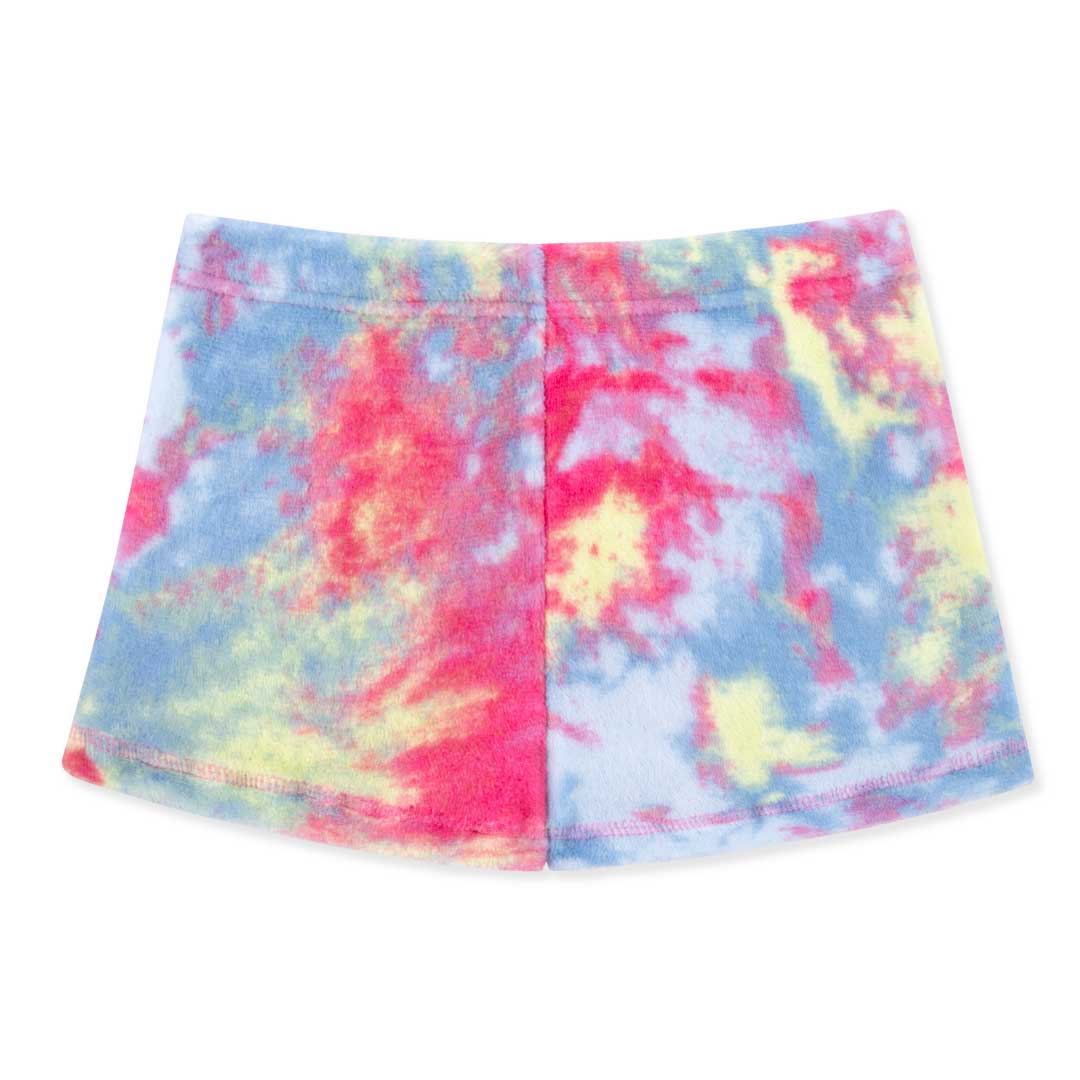Pink Tie Dye Print Shorts as a part of the René Rofé 2 Pack Girls Fleece Pajama Shorts Set