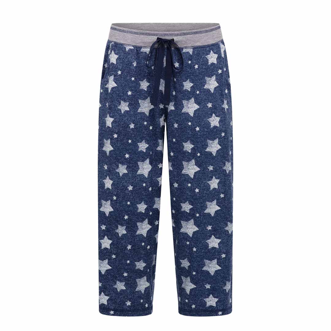 Stars patterned Pants as a part of the René Rofé 2 Pack Polysuede Yummy Butter Soft Capri Set