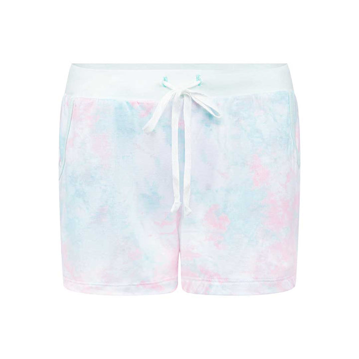 Pink Tie Dye colored shorts as part of the René Rofé 2 Pack Butter Soft Pajama Short Set
