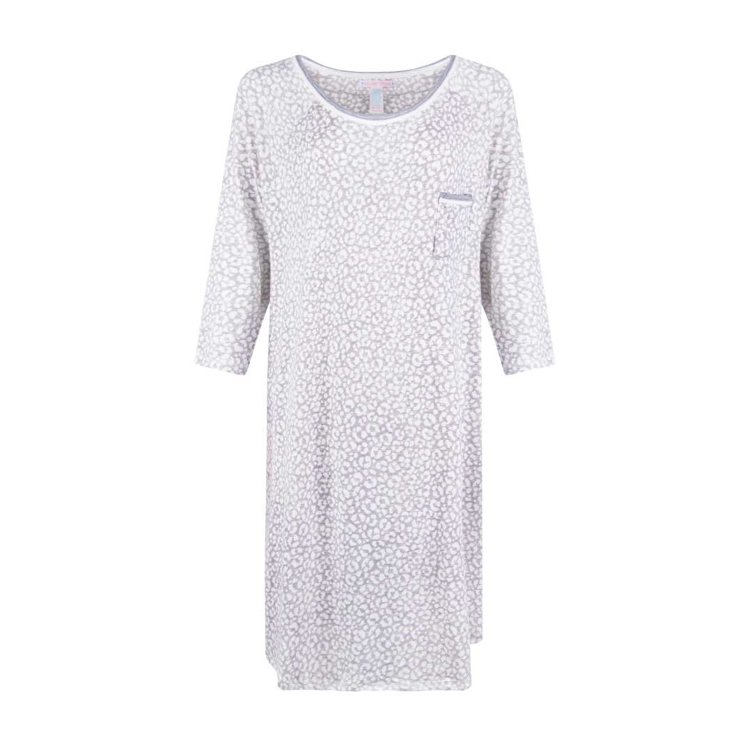 René Rofé Lightweight Night Gown - 2 Pack in Cats and Grey Leopard Print Pattern