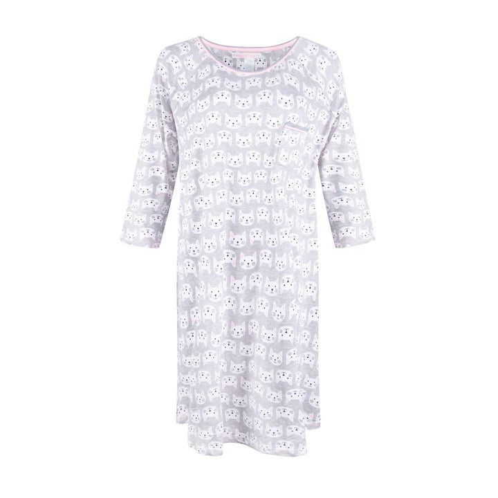 René Rofé Lightweight Night Gown - 2 Pack in Cats and Owls Pattern