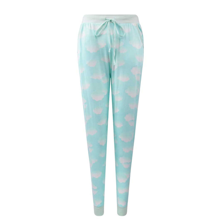 René Rofé 2 Pack Jogger Pants in Teal Cloud print and Coffee Espresso Print