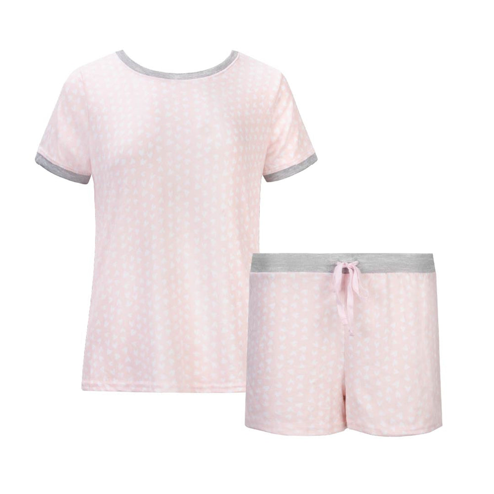 Hearts Hacci T-Shirt and Shorts as part of the 2 Pack Loungewear Hacci Shorts Set