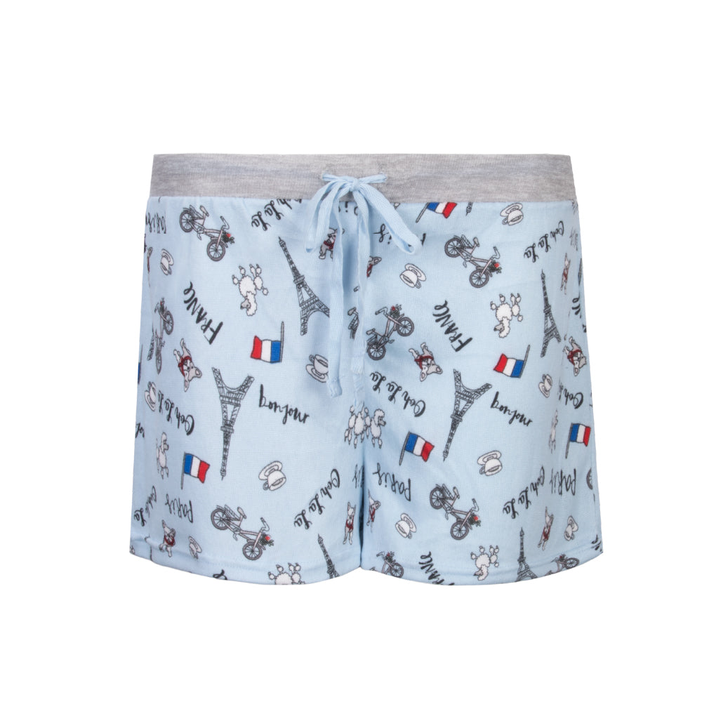 René Rofé 2 Pack Loungewear Hacci Shorts Set Paris Dogs