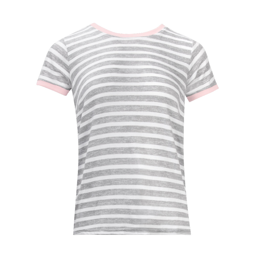 Stripes Hacci T-Shirt as part of the 2 Pack Loungewear Hacci Shorts Set
