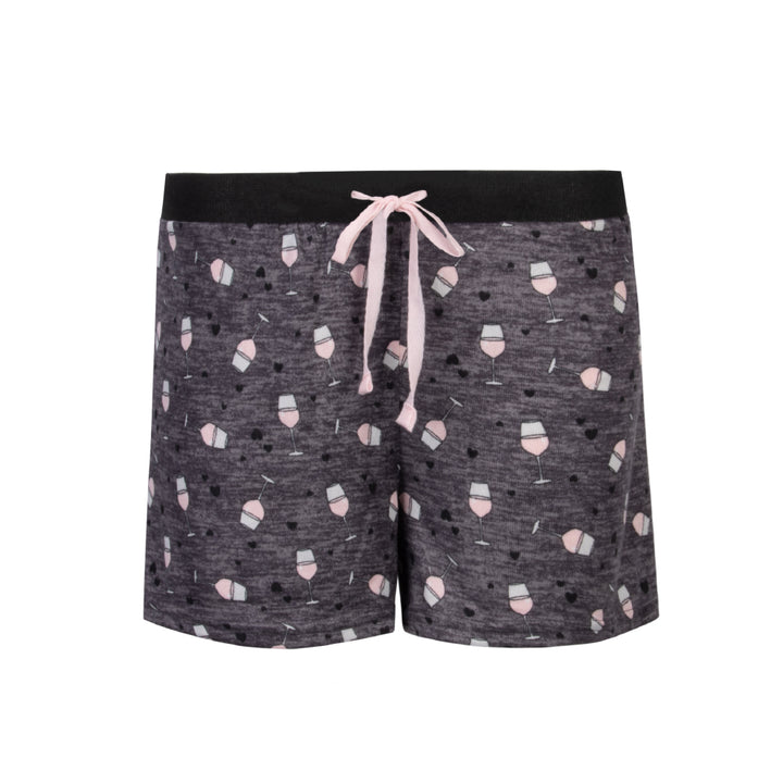 René Rofé 2 Pack Loungewear Hacci Shorts Set Coffee Wine