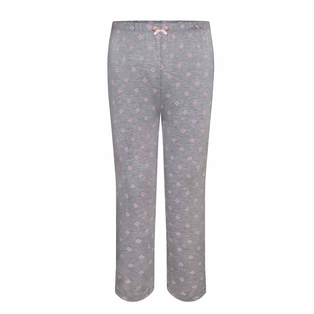 2 Pack Rayon Spandex Capri Set Pajamas - Grey/Black Leopard Print