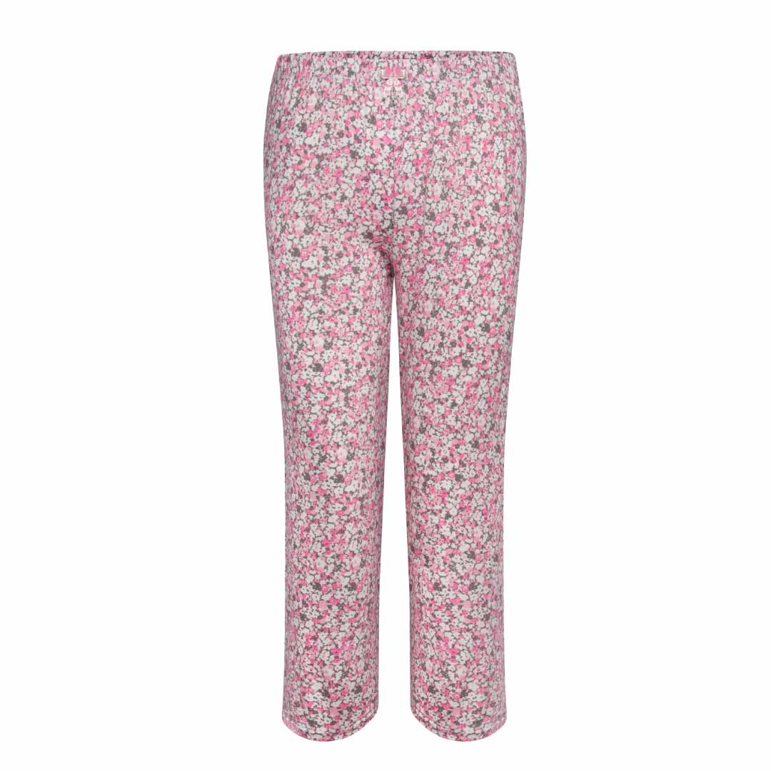 René Rofé 2 Pack Rayon Spandex Capri Set Grey Leopard Print Floral
