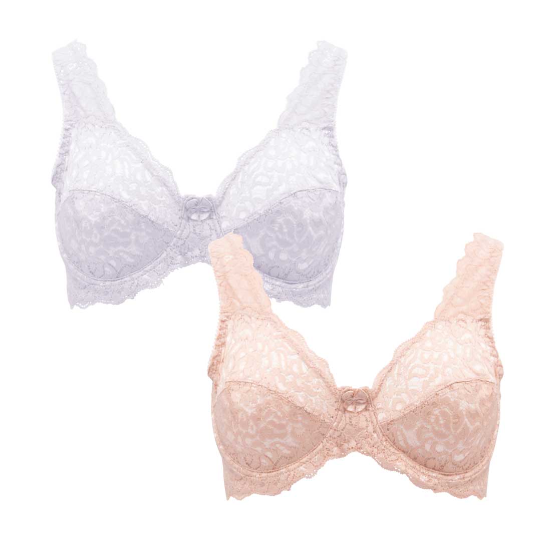 René Rofé 2 Pack Stretch Lace Unpadded Bras