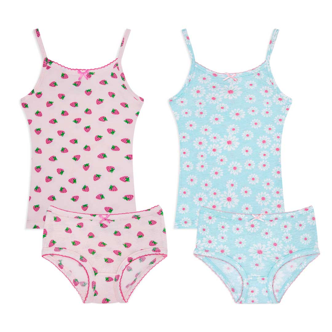 Shop the René Rofé 2 Pack Cotton Tank and Underwear Set in Strawberries and Daisies pattern