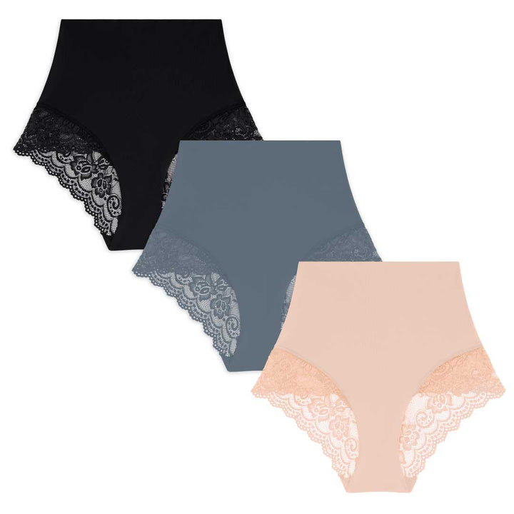 René Rofé 3 Pack High Waist Light Tummy Control Panties