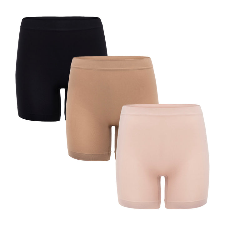 René Rofé Rene Rofe F I T Womens Slip Shorts 3 Pack Bike Shorts Nylon Spandex Stretch Boy Shorts For Yoga